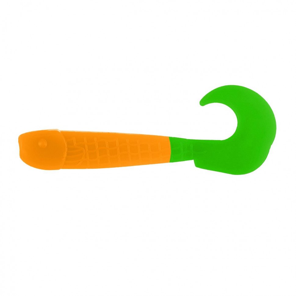 Твистер Helios Long Hybrid 3,55"/9,0 см, цвет Orange & Green 7 шт HS-15-025 , 